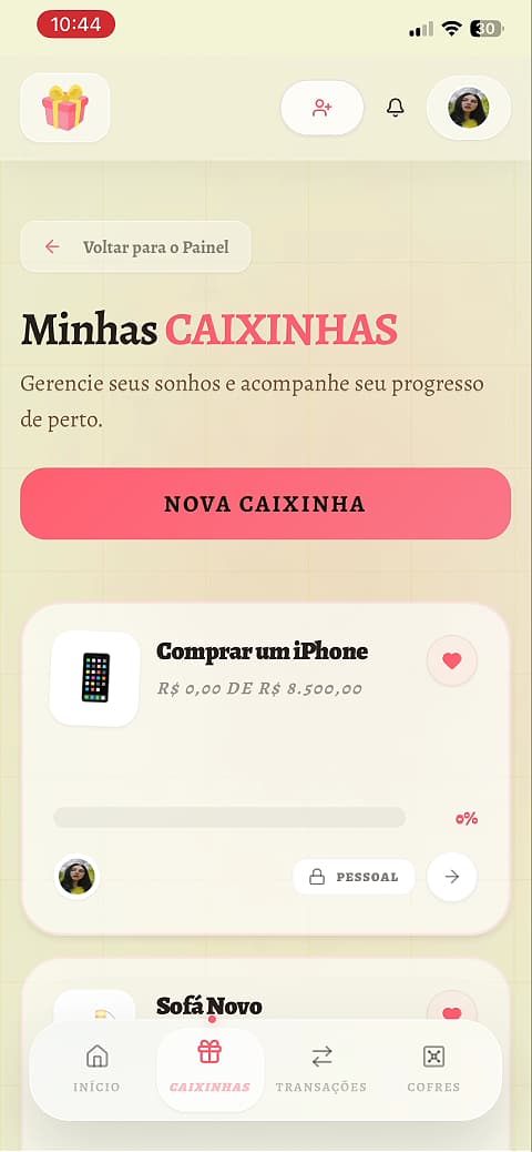 Visualização de Todas as Caixinhas